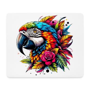 Papagei - Mousepad (Querformat) - Weiß - Vorne