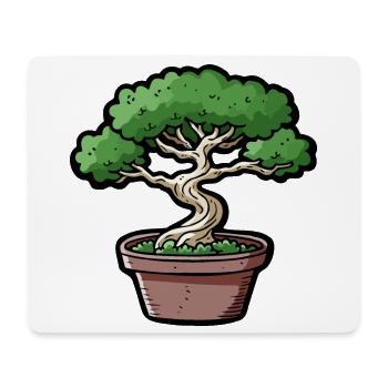 Comic Bonsai Baum - Mousepad (Querformat) - Weiß - Vorne