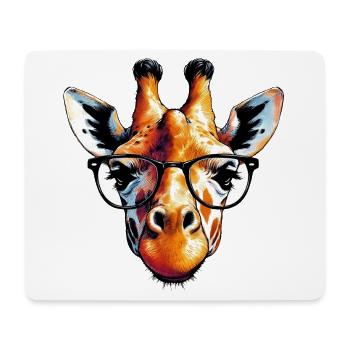 Girafe à lunettes - Tapis de souris (format paysage) - blanc - Devant