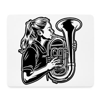 Tuba Girl - Mouse Pad (horizontal) - white - Front