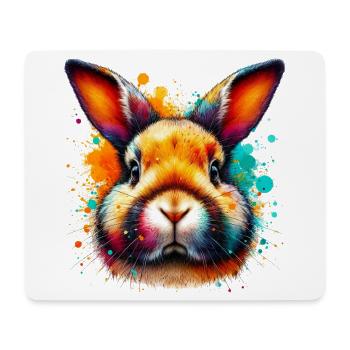Lapin - Tapis de souris (format paysage) - blanc - Devant