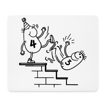 4th Birthday Party Funny For 4 Years Old - Tapis de souris (format paysage) - blanc - Devant