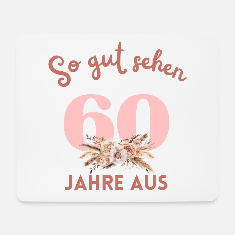 So gut sehen 60 Jahre aus! Boho, personalisierbar - Mousepad (Querformat) - Weiß