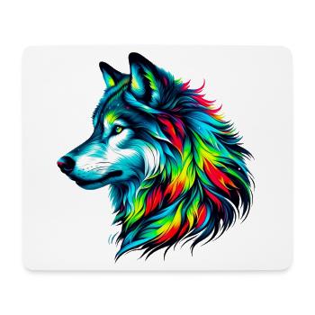 Wolf - Mouse Pad (horizontal) - white - Front