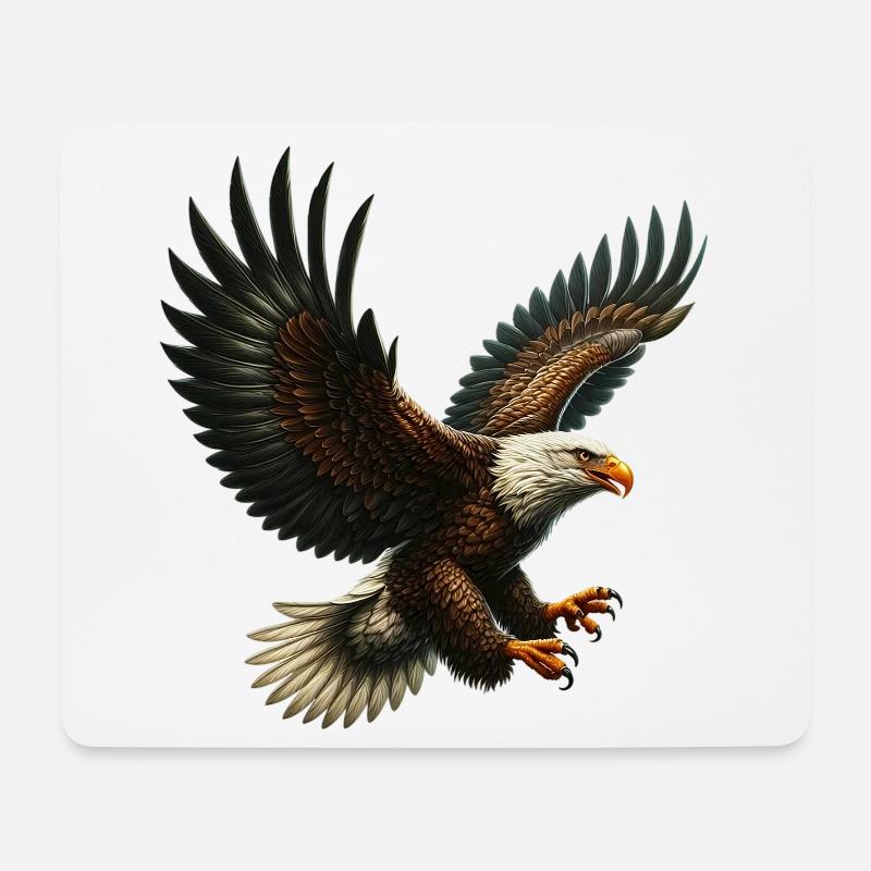 Adler - Mousepad (Querformat) - Weiß