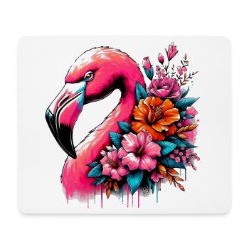 Flamant - Tapis de souris (format paysage) - blanc - Devant