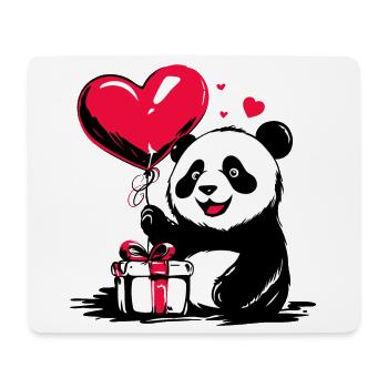 Ballon panda avec coeur - Heartful Creatures - Tapis de souris (format paysage) - blanc - Devant