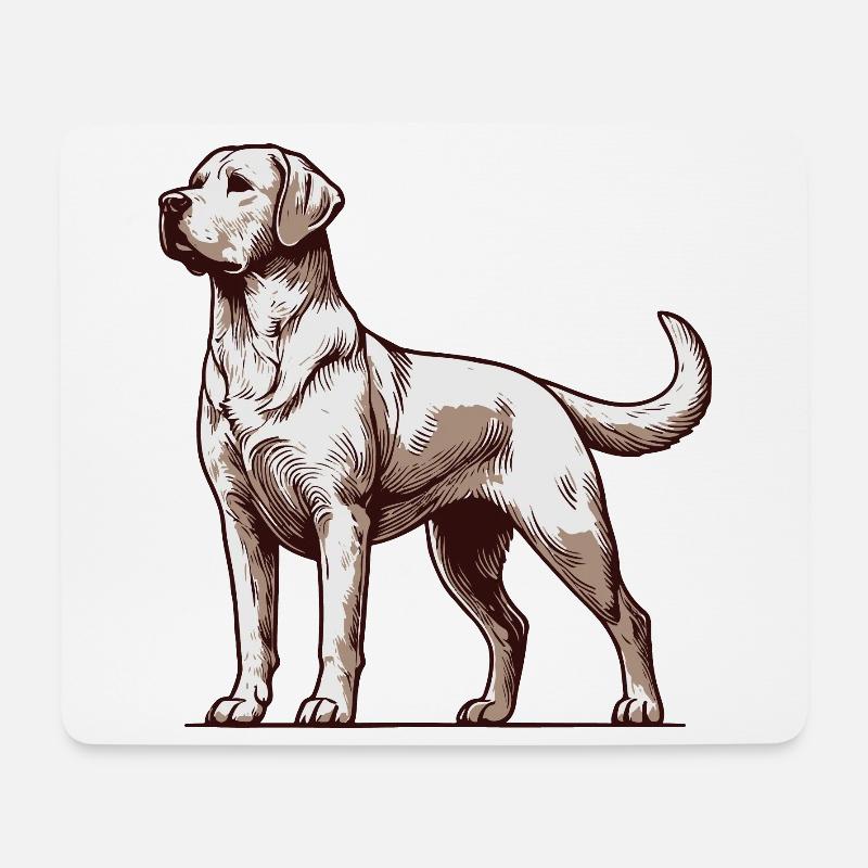 Labrador - Mousepad (Querformat) - Weiß
