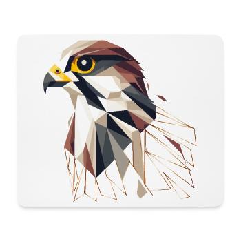 Geometrischer Falke – Eleganz und Präzision - Mousepad (Querformat) - Weiß - Vorne