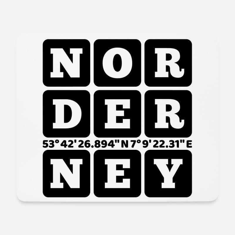 Norderney GPS Koordinaten - Mousepad (Querformat) - Weiß