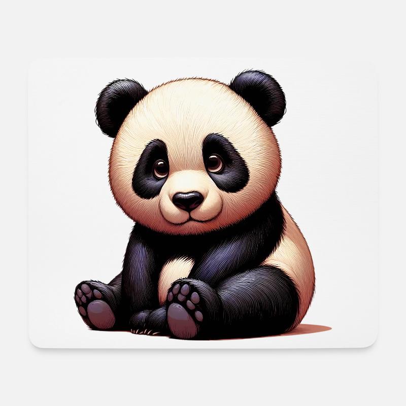 Panda - Mousepad (Querformat) - Weiß