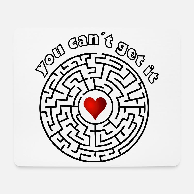 Herz im Kreis – Mut zur Liebe - Mousepad (Querformat) - Weiß