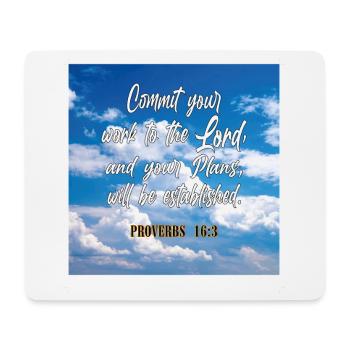 Proverbs16:3 - Mouse Pad (horizontal) - white - Front