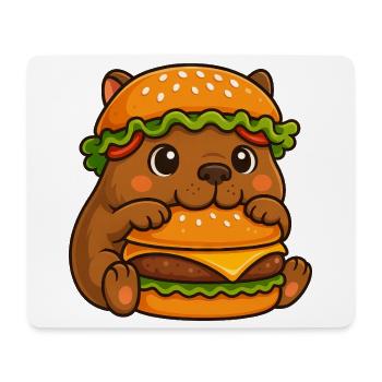 Sweet Capybara Capybara with Cheeseburger Fast - Mouse Pad (horizontal) - white - Front