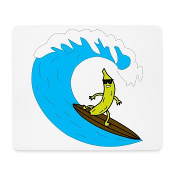 Bananen-Surfer auf Welle - Mousepad (Querformat) - Weiß - Vorne
