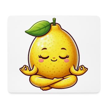 Süße Zitrone Yoga Meditation Entspannung Cartoon - Mousepad (Querformat) - Weiß - Vorne