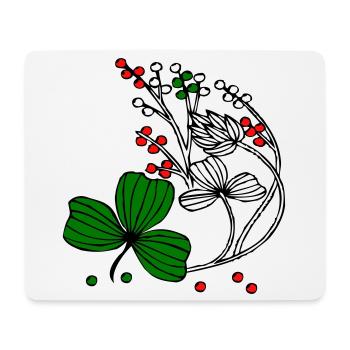 Wildblumen mit roten und grünen Beeren - Mousepad (Querformat) - Weiß - Vorne