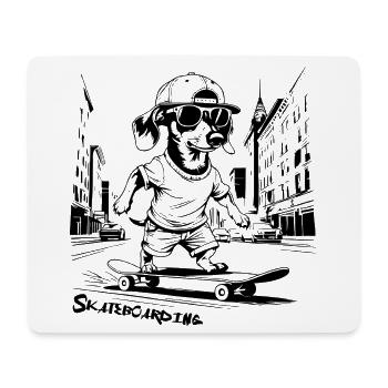 Planche à roulettes, Planche à roulettes - Tapis de souris (format paysage) - blanc - Devant