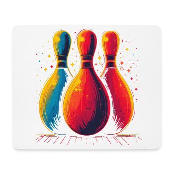 Bowling Retro Look - Mousepad (Querformat) - Weiß - Vorne