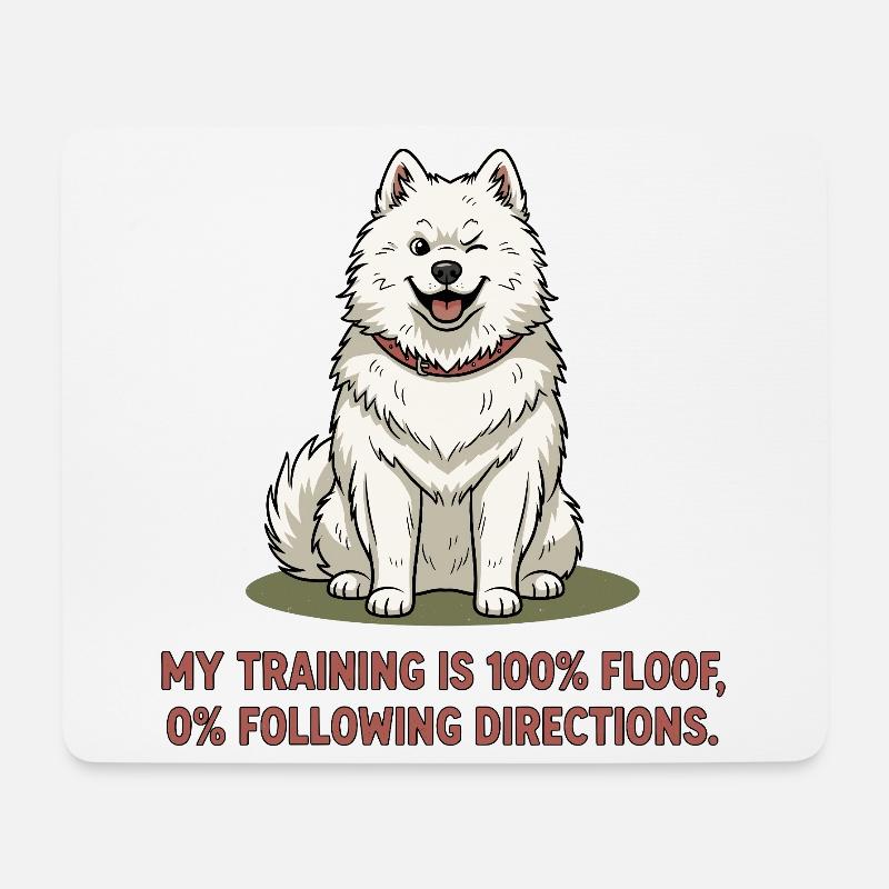Mein Training: 100% Plüsch, 0% Anweisungen befolge - Mousepad (Querformat) - Weiß