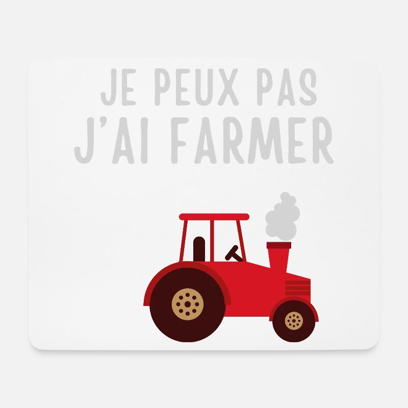 Humorvoller Landwirt im Traktor - Mousepad (Querformat) - Weiß