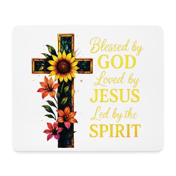 Loved By Jesus Christian Cross - Mouse Pad (horizontal) - white - Front