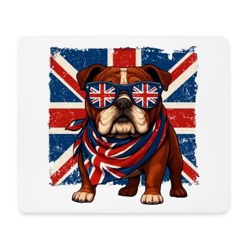 British Bulldog with Union Jack Sunglasses - Mouse Pad (horizontal) - white - Front