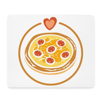 Pizza Love – Heart for Foodies - Mouse Pad (horizontal) - white - Front