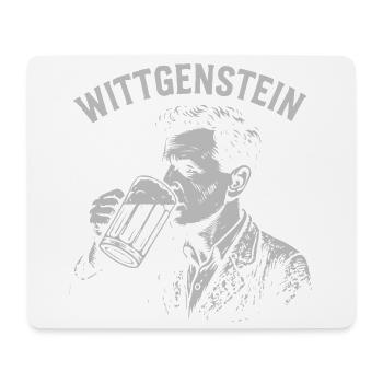 Whittgenstein Beer Drinking Illustration - Mouse Pad (horizontal) - white - Front