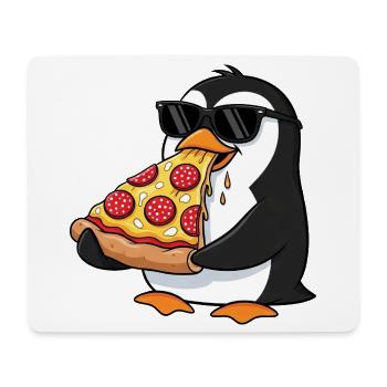 Cute Penguin Fast Food Pizza Italian Food - Mouse Pad (horizontal) - white - Front