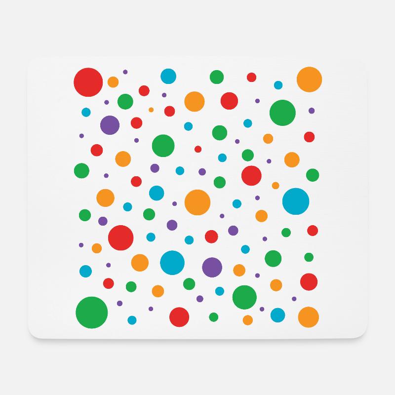 Fleckige bunte Punktflecken Mosaik auf Schwarz - Mousepad (Querformat) - Weiß
