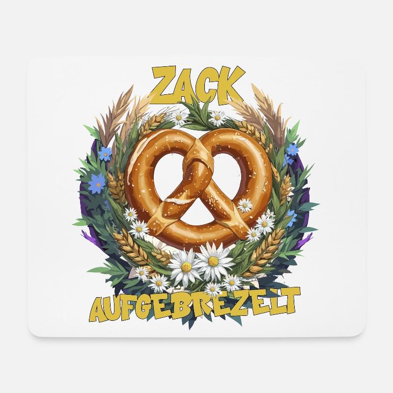 Zack Aufgebrezelt Ersatzdirndl Dirndlersatz Fest - Mousepad (Querformat) - Weiß