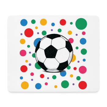 Fleckiges Shirt Fußball mit buntem Konfetti - Mousepad (Querformat) - Weiß - Vorne