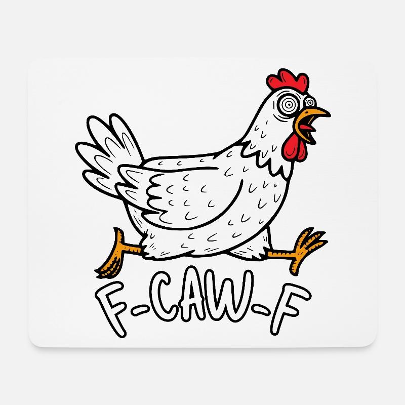 F-Caw-F Huhn - Mousepad (Querformat) - Weiß