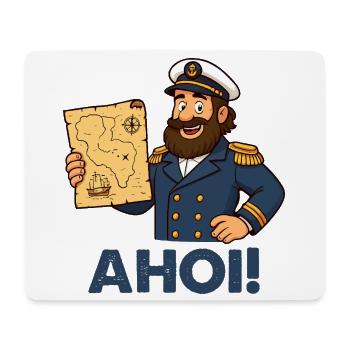 Captain with map Ahoy - Mouse Pad (horizontal) - white - Front