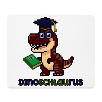 DinoSCHLAUrus - Pixel Art Dinosaurier mit Buch 🦖 - Mousepad (Querformat) - Weiß - Vorne