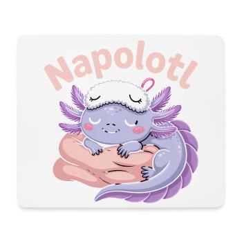 Napolotl Schlafender Axolotl Kawaii - Mousepad (Querformat) - Weiß - Vorne