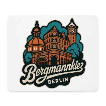Bergmannkiez Kreuzberg Retro Stil Illustration - Mousepad (Querformat) - Weiß - Vorne