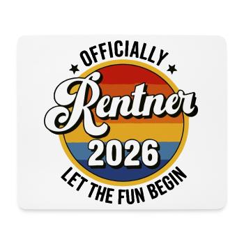 Rentner 2026 Retro Patch Frührente Abschlußparty - Mousepad (Querformat) - Weiß - Vorne