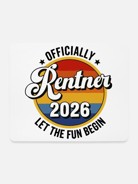Rentner 2026 Retro Patch Frührente Abschlußparty - Mousepad (Querformat) - Weiß