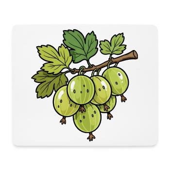 Gooseberries Branch Illustration - Mouse Pad (horizontal) - white - Front