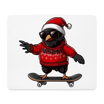 Rabe Krähe Weihnachten Lustig - Mousepad (Querformat) - Weiß - Vorne