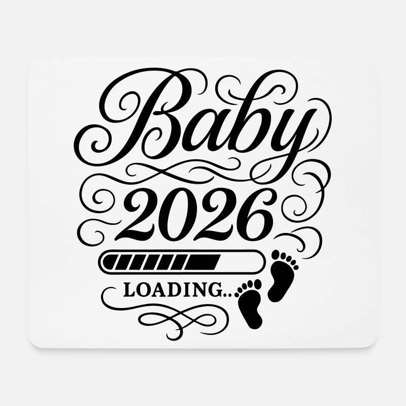 Baby 2026 Loading - Mousepad (Querformat) - Weiß
