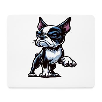 Talk to the Paw Boston Boston terrier Bostie Bosti - Mousepad (Querformat) - Weiß - Vorne