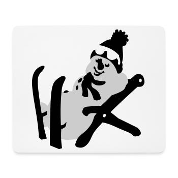Bonhomme de neige - Tapis de souris (format paysage) - blanc - Devant