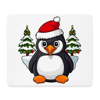 Pingouin de Noël - Tapis de souris (format paysage) - blanc - Devant