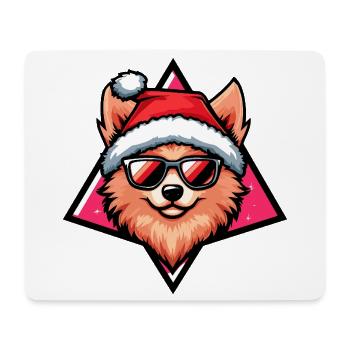 Dog in Santa style Pomeranian - Mouse Pad (horizontal) - white - Front