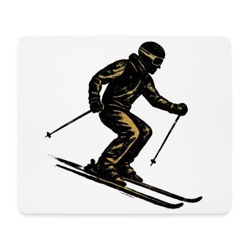 Ski | Skieur | Montagne - Tapis de souris (format paysage) - blanc - Devant