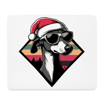 Dog with Christmas hat - Mouse Pad (horizontal) - white - Front
