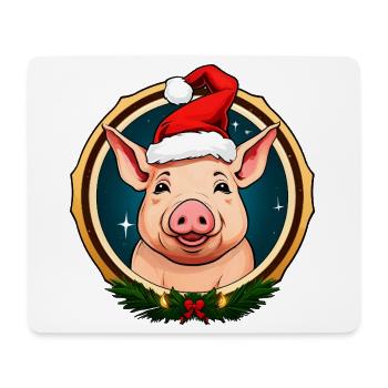 Weihnachten Schweine - Mousepad (Querformat) - Weiß - Vorne